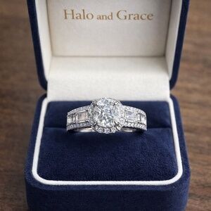 Wedding Ring  3.4 carat Moissanite Stones size 7